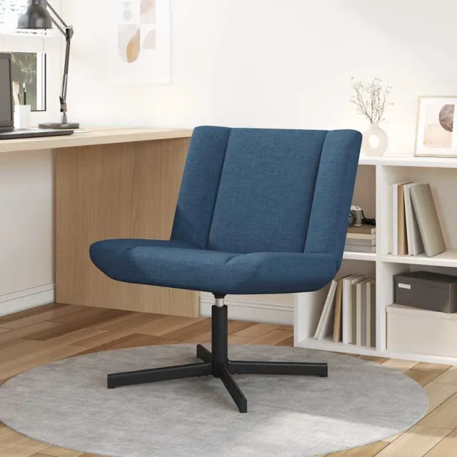 vidaXL Draaistoel Blauw 63 x 75 x 76 cm Stof, foto 2