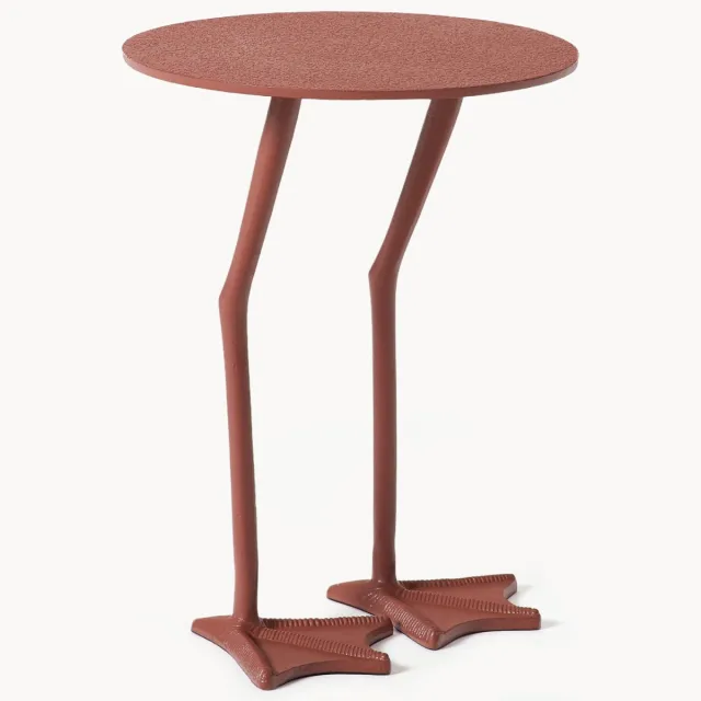 Westwing Collection Decoratieve metalen bijzettafel Duck Terracotta