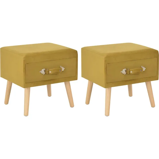 vidaXL Nachtkastjes 2 st 40x35x40 cm fluweel mosterdkleurig Geel