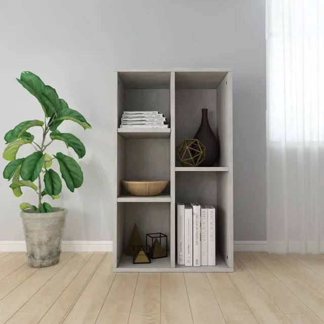 vidaXL Boekenkast/dressoir 50x25x80 cm bewerkt hout betongrijs grijs, foto 2