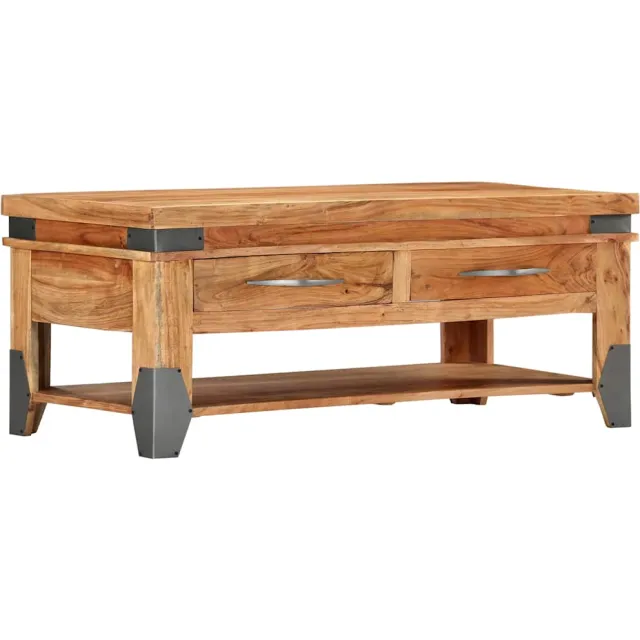 vidaXL Salontafel 110x52x45 cm massief acaciahout Bruin