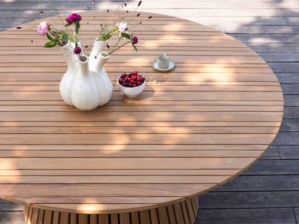 Bellagio tuinmeubelen Bellagio Santa Severina dining tuintafel ø180cm (h: 76cm) bruin, foto 2