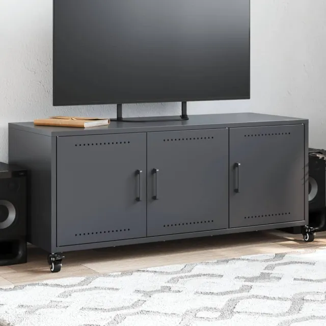 vidaXL Tv-meubel 100,5x39x43,5 cm staal antracietkleurig, foto 2