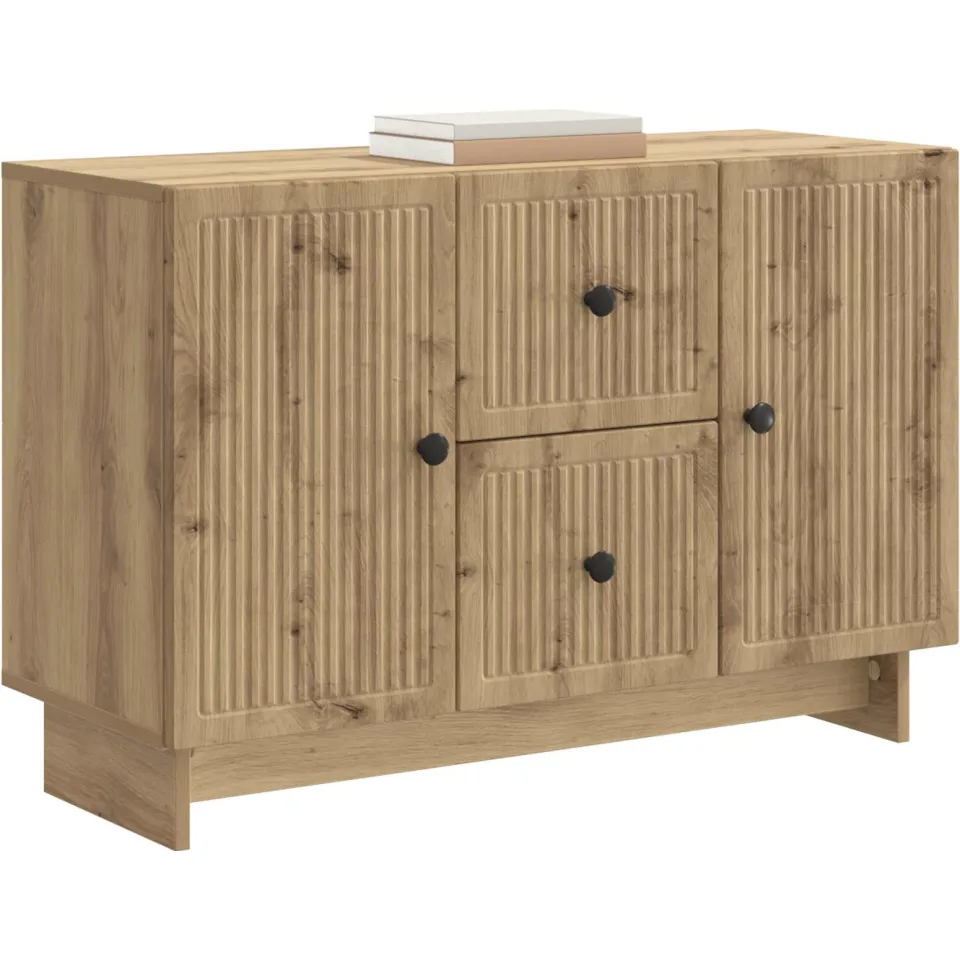 vidaXL Dressoir Artisanaal eiken 89 x 34,5 x 60 cm Bewerkt hout Bruin