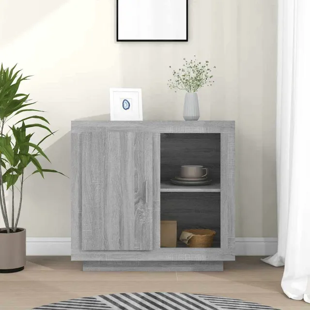 vidaXL Dressoir 80x40x75 cm grijs sonoma eikenkleurig, foto 2