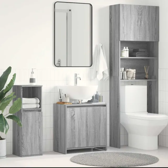 vidaXL Badkamerkast 60x33x60 cm bewerkt hout grijs sonoma eikenkleurig
