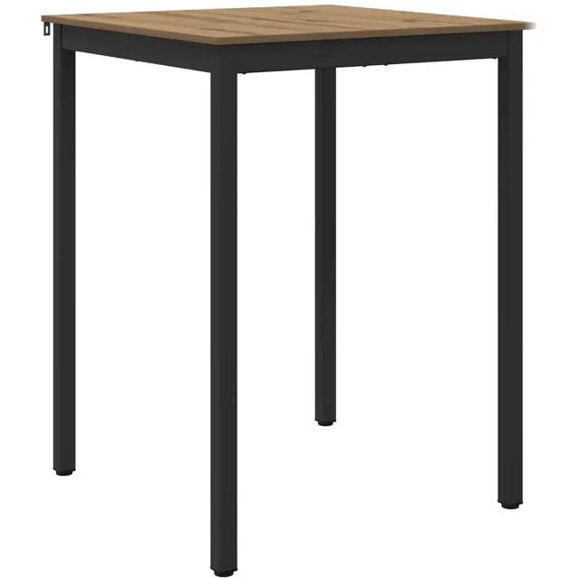 vidaXL Staande - Bartafel - Bewerkt - hout - Vierkant artisanaal eikenkleurig