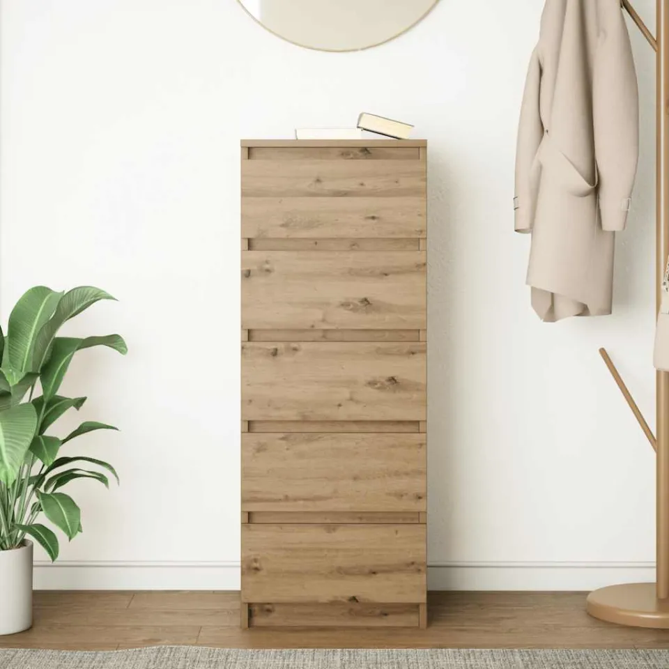 vidaXL Dressoir met lades 37,5x35x99cm spaanplaat artisanaal eikenhout, foto 3