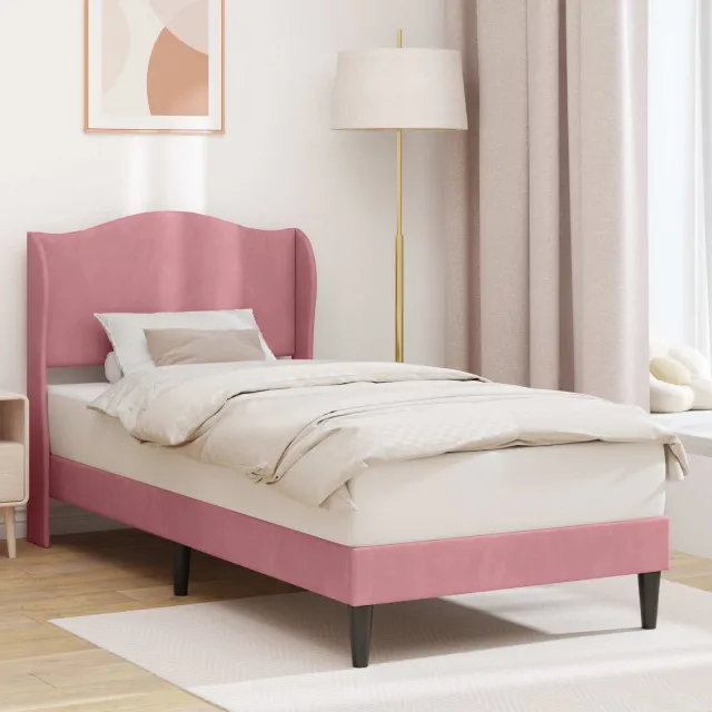 vidaXL Bedframe met hoofdeinde Roze 100 x 200 cm Fluweel