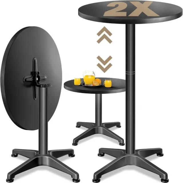 CRLYN® Staantafel - Partytafel Inklapbaar - Statafel Rond - Stevig - Zwart