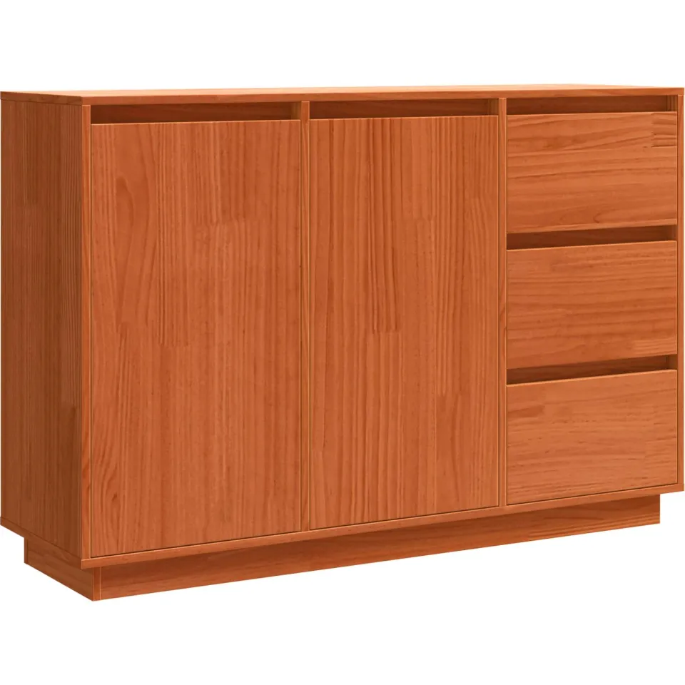 vidaXL Dressoir Bruin Eiken 111 x 34 x 75 cm Massief grenenhout, foto 3