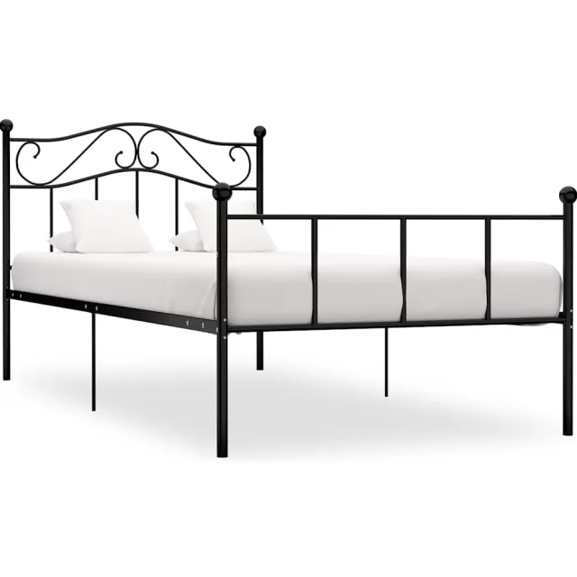 vidaXL Bedframe metaal zwart 100x200 cm