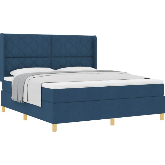 vidaXL Boxspringbed met hoofdeinde Blauw 180 x 200 cm Stof