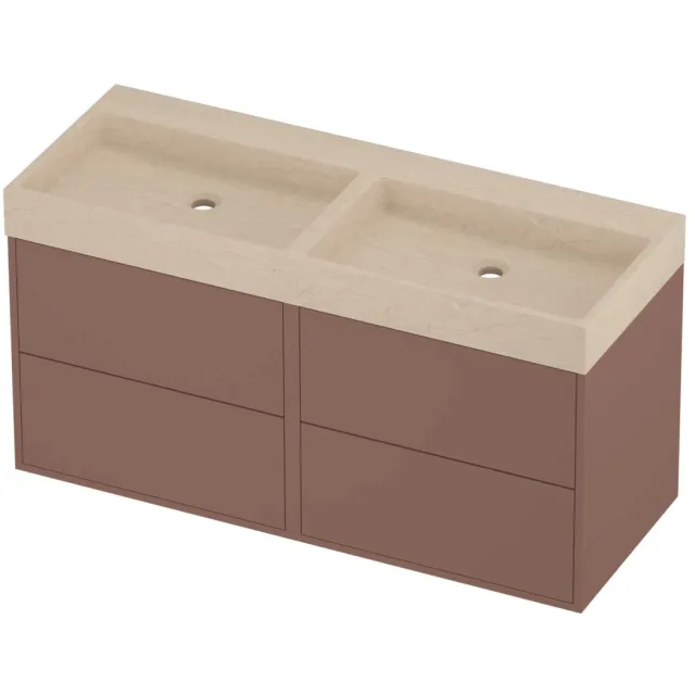 Proline Evoli Badmeubelset Hardsteen Loft Voor Grepen 120x46x62 cm Sand Stone Beauty Blush Rosé Goud