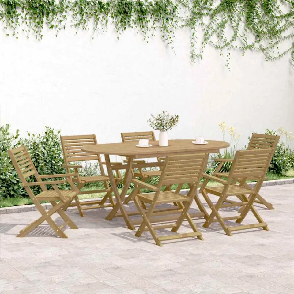 vidaXL 7-delige Tuinset massief acaciahout bruin, foto 2