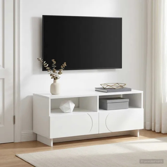 vidaXL TV-standaard 90 x 34,5 x 40 cm Wit Bewerkt hout