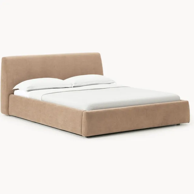 Westwing Collection Gestoffeerd bed Cloud Bruin
