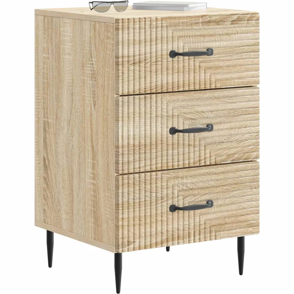 vidaXL Nachtkastje Sonoma Eiken 43 x 41 x 66,5 cm Bewerkt hout Bruin