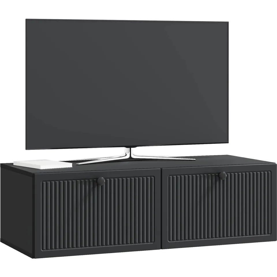 vidaXL Wandbeugel TV-kast Zwart 98 x 41 x 30 cm Bewerkt hout