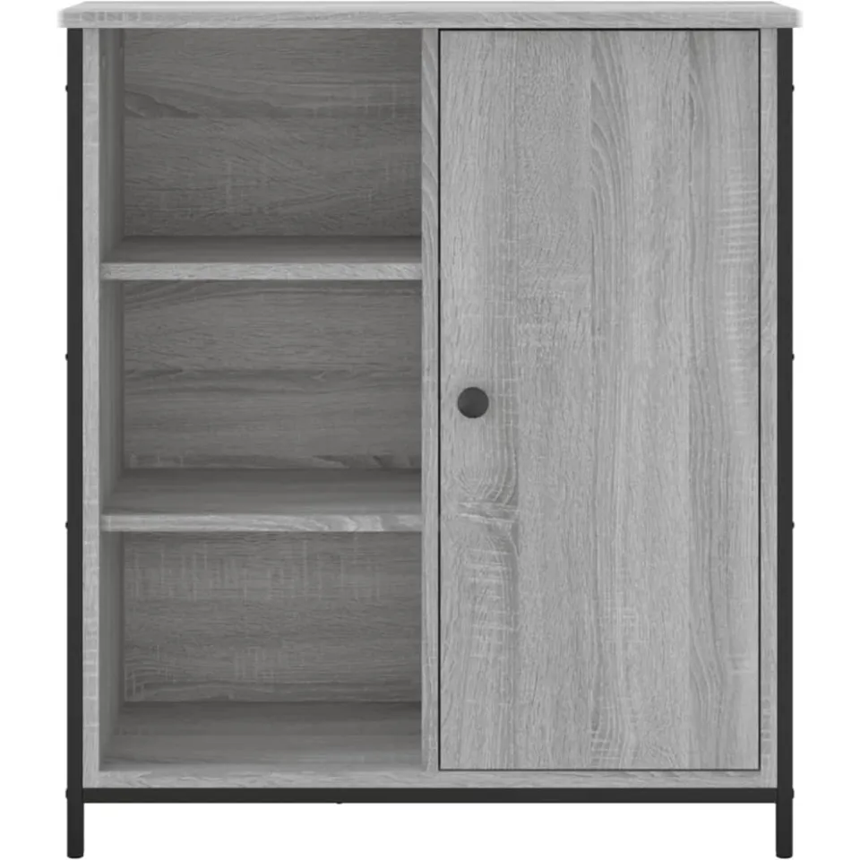 vidaXL Dressoir 70x30x80 cm bewerkt hout grijs sonoma, foto 4