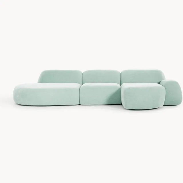 Westwing Collection Modulaire hoekbank Wolke (4-zits) lichtgroen