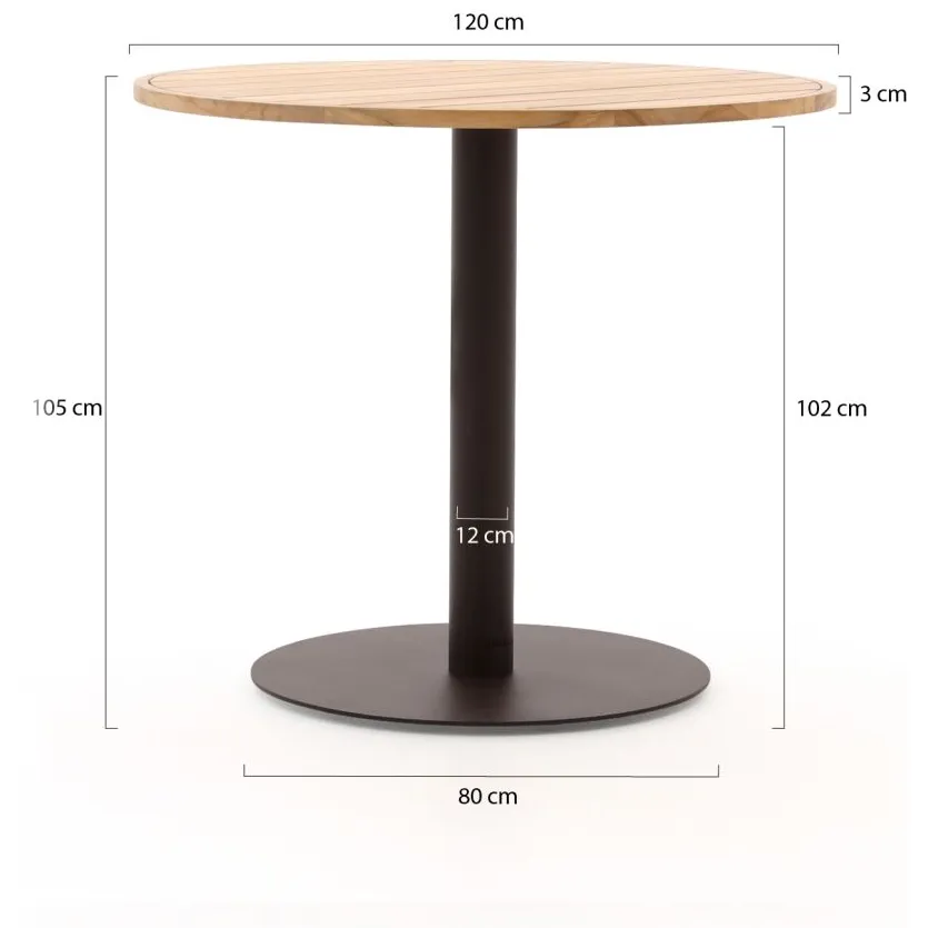 Zavelli Cuore bartafel ø120cm (h:105cm) bruin, foto 2