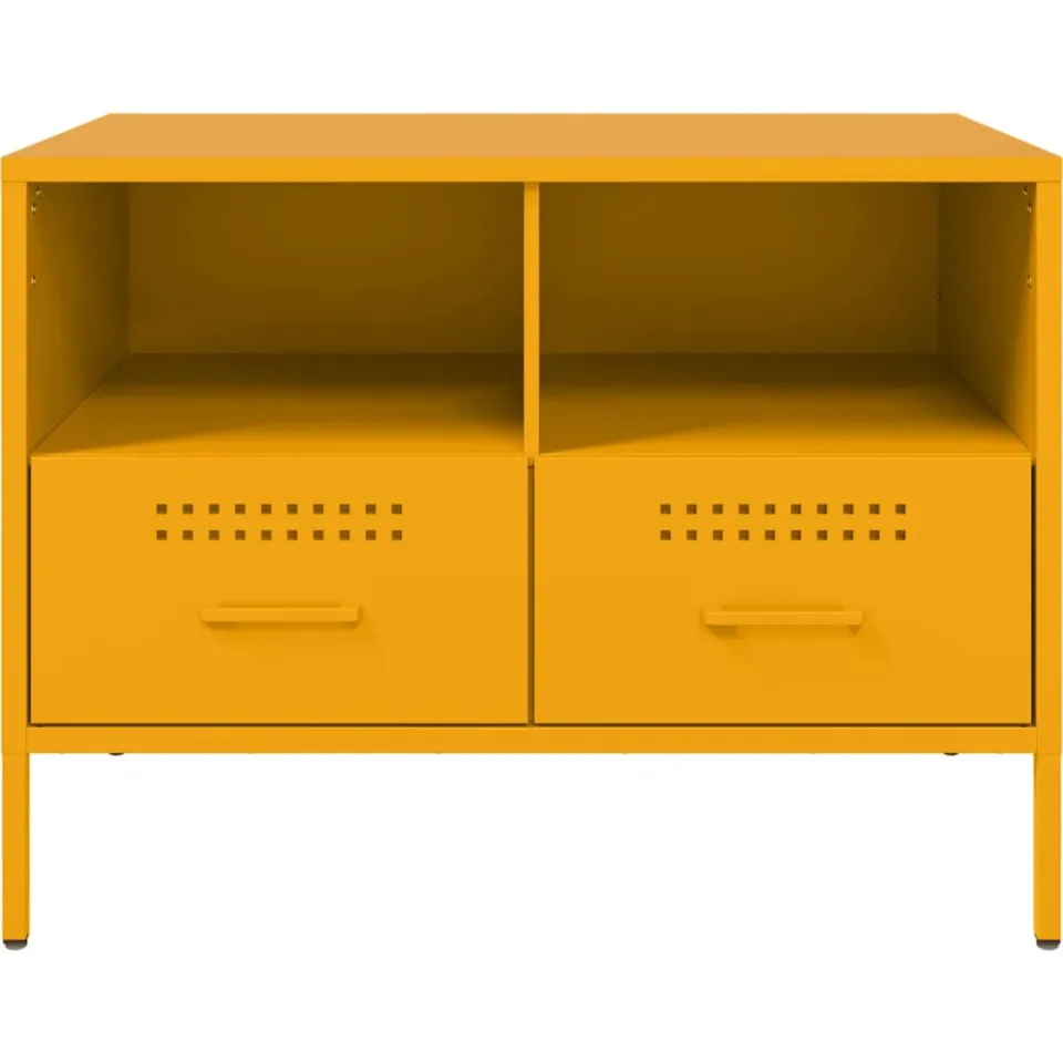 vidaXL Tv-meubel 68x39x50,5 cm staal mosterdgeel, foto 4