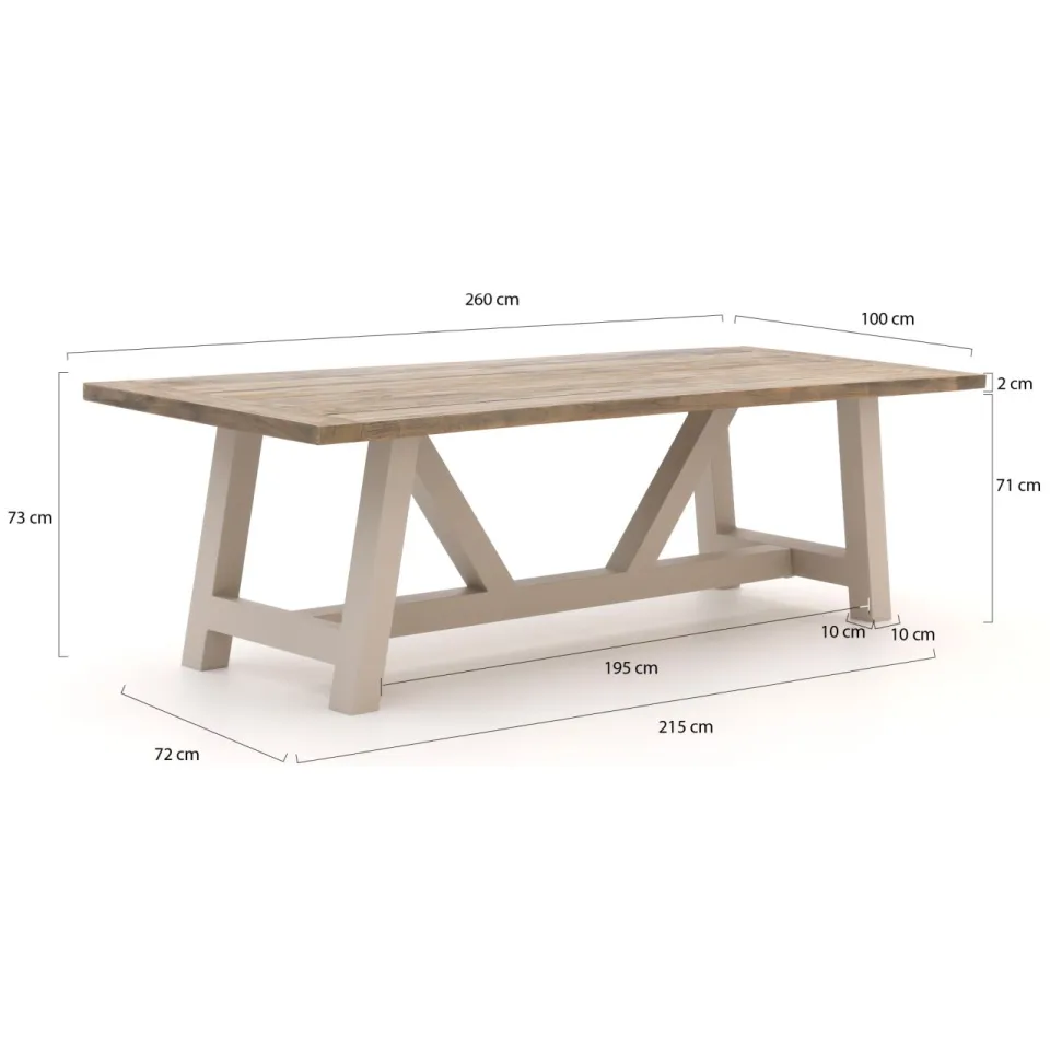 Bellagio tuinmeubelen Bellagio Mineo/Bresimo 260cm dining tuinset 7-delig bruin, foto 3