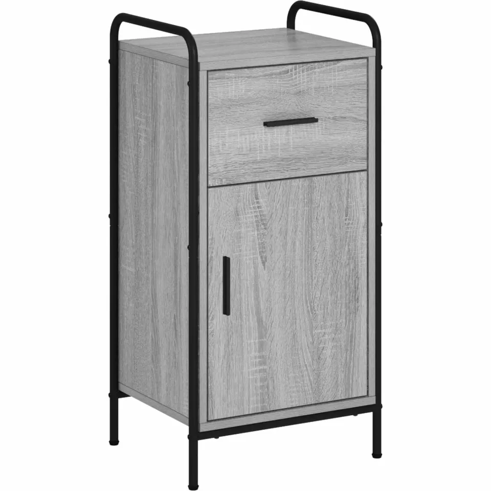 vidaXL Dressoir Grijs Sonoma 97 x 33 x 81 cm Bewerkt hout, foto 3