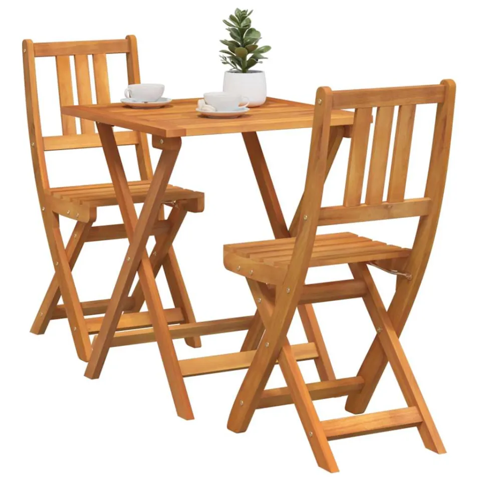 vidaXL Bistroset 3 st Olie naturel Massief Acaciahout Bruin