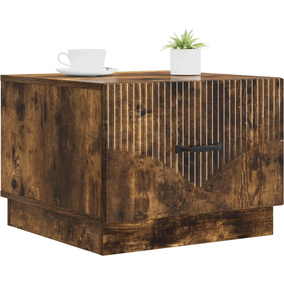 vidaXL Salontafel Gerookt eiken 49 x 50 x 37 cm Bewerkt hout Bruin