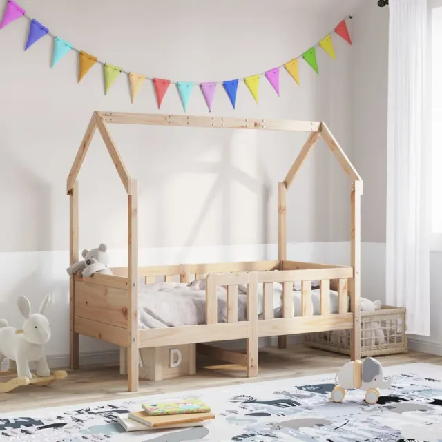 vidaXL Bedhuis massief grenenhout 70x140 cm bruin