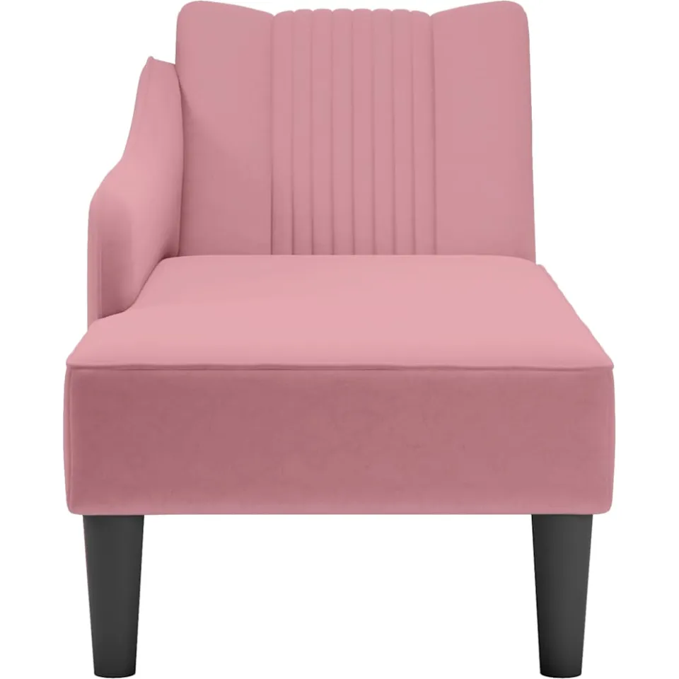 vidaXL Chaise longue met rechterarmleuning fluweel roze