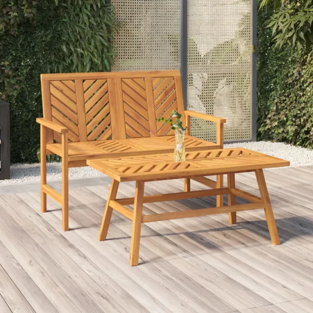 vidaXL 2-delige Loungeset massief acaciahout bruin, foto 2