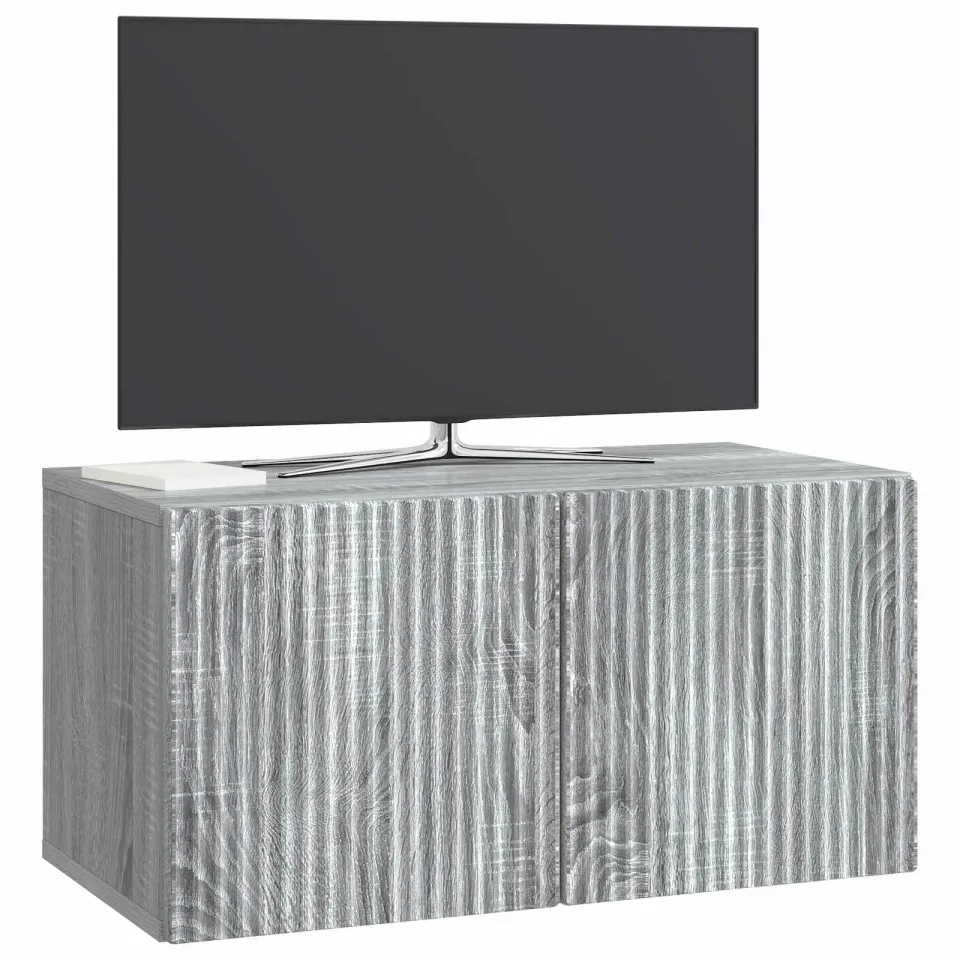 vidaXL Wandbeugel TV-kast 59,5 x 31 x 30 cm Grijs sonoma Bewerkt hout