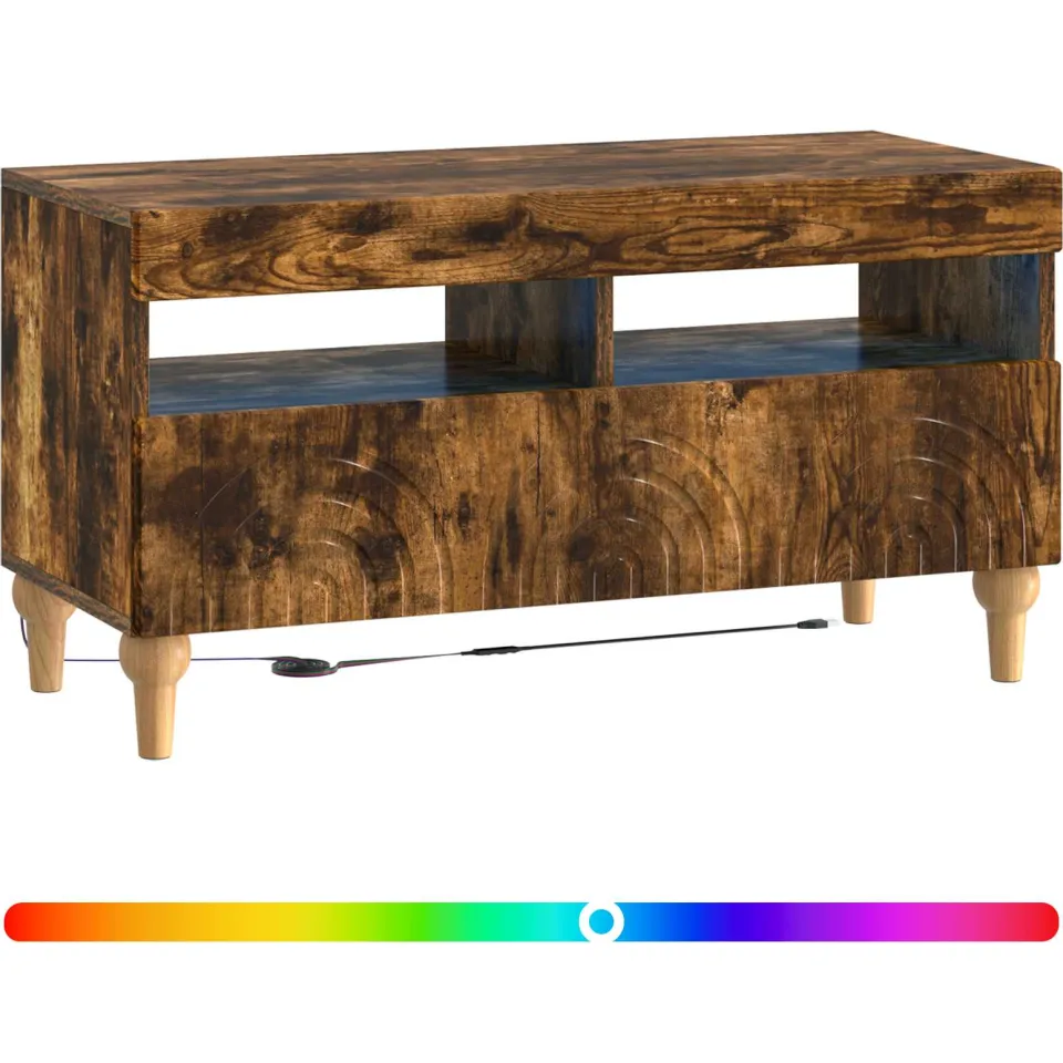 vidaXL LED tv-meubel ALKMAAR 81 x 35 x 43 cm Gerookt eiken, foto 3