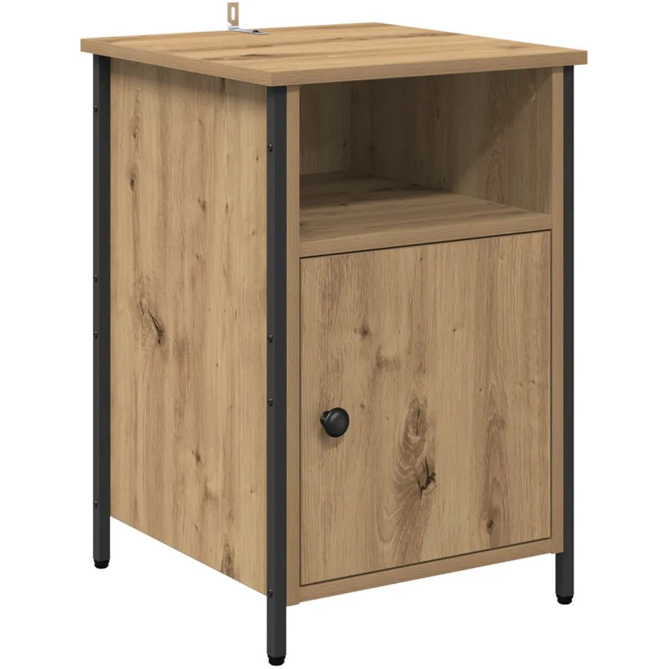 vidaXL Nachtkastje Artisan Eiken 40 x 42 x 60 cm Bewerkt hout, foto 3