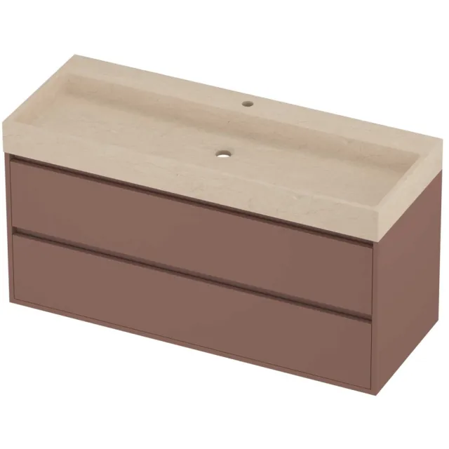 Proline Evoli Badmeubelset Hardsteen Loft 1 Kraangat 120x46x62 cm Sand Stone Beauty Blush Rosé Goud