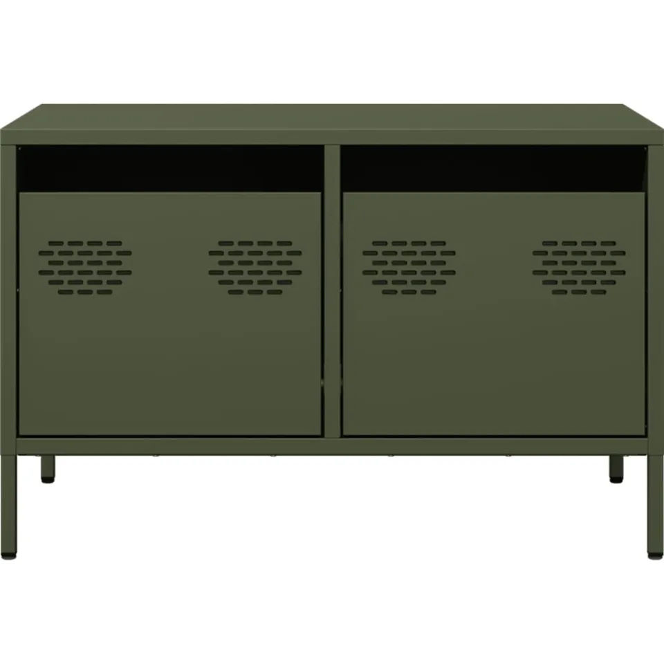 vidaXL Tv-meubel 68x39x43,5 cm koudgewalst staal olijfgroen, foto 4