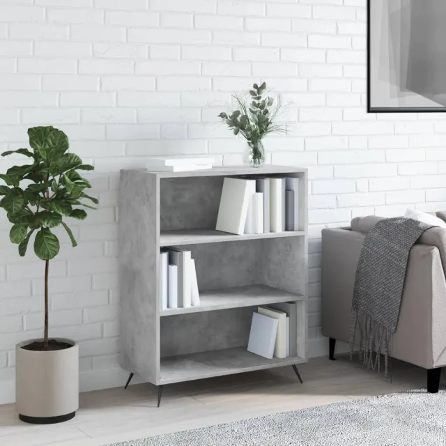 vidaXL Boekenkast 69,5x32,5x90 cm bewerkt hout betongrijs zwart, foto 2