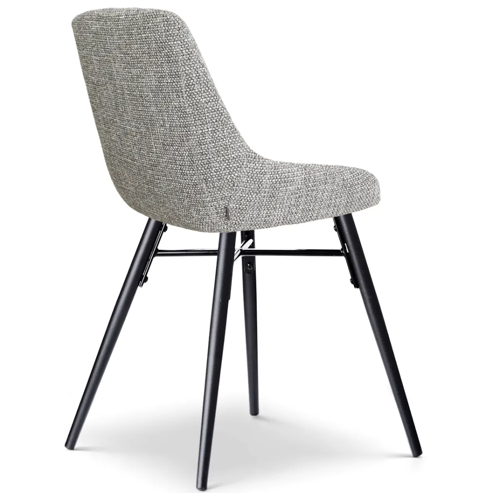 Nolon Nena-Isa eetkamerstoel grijs blend - zwart houten onderstel, foto 3