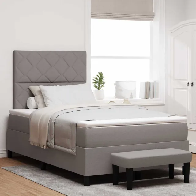 vidaXL Boxspring bed met hoofdeinde Taupe 190 x 120 cm Stof