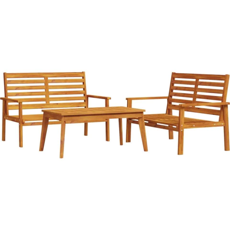 vidaXL 3-delige Loungeset massief acaciahout bruin, foto 3