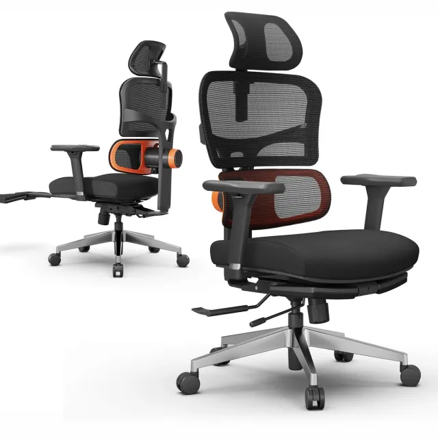 Newtral NT002 Ergonomische Bureaustoel met Hoofdsteun - 96°-136° Kantelfunctie - 4D-verstelbare Armleuningen - Adaptieve Lendensteun - Zwart