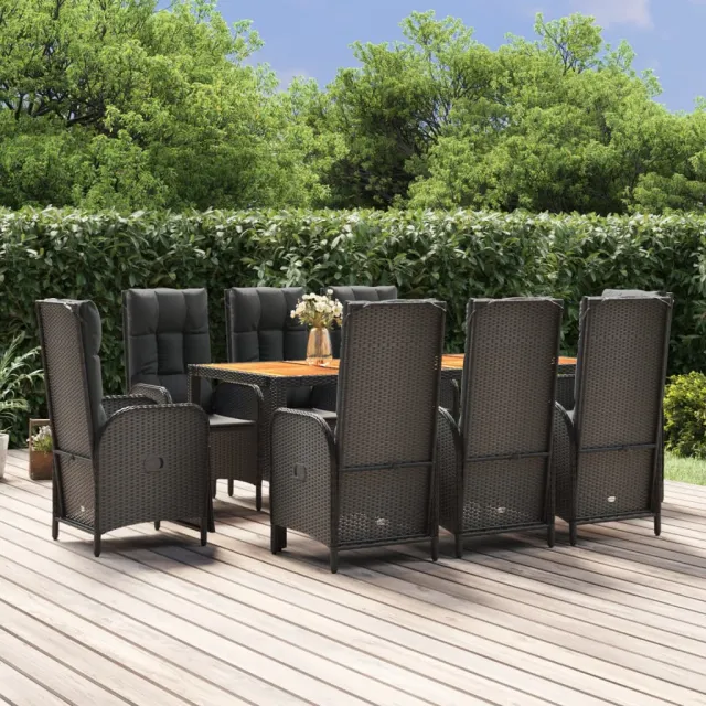 vidaXL 9-delige Tuinset poly rattan zwart, foto 2