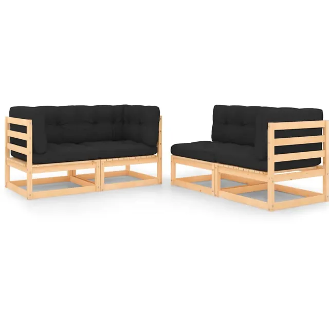 vidaXL 4-delige Loungeset massief grenenhout anthraciet, foto 2