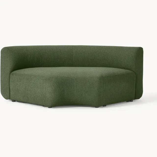 Westwing Collection Ronde bouclé hoekmodule Sofia Groen