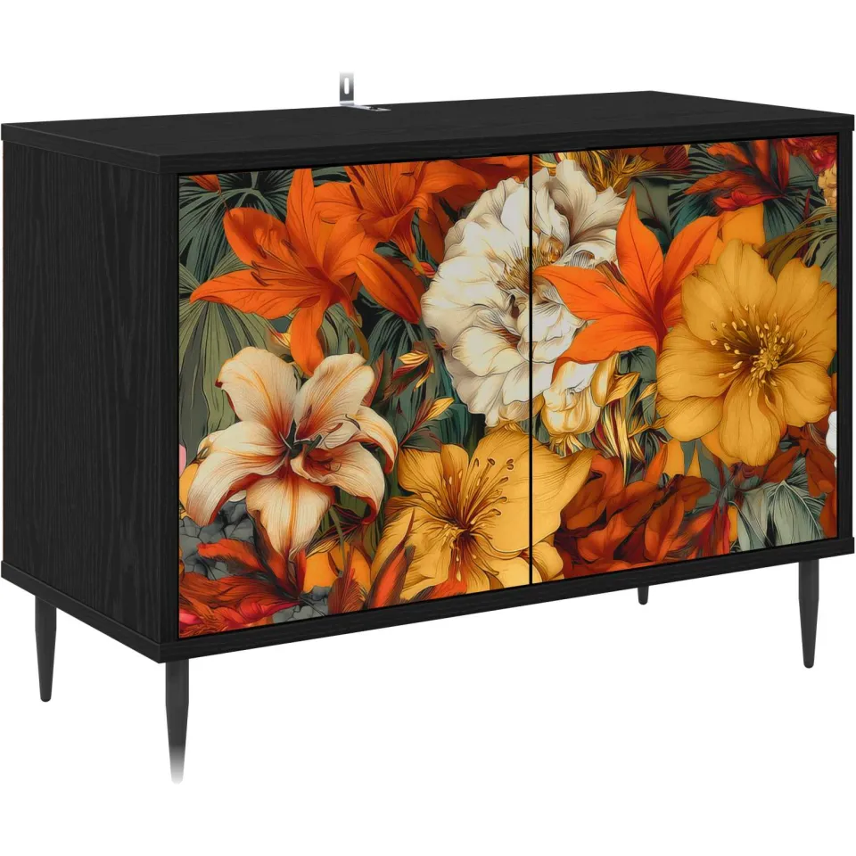 vidaXL Tv-meubel GENNEP 69 x 33 x 50,5 cm Zwart eiken Bewerkt hout, foto 3