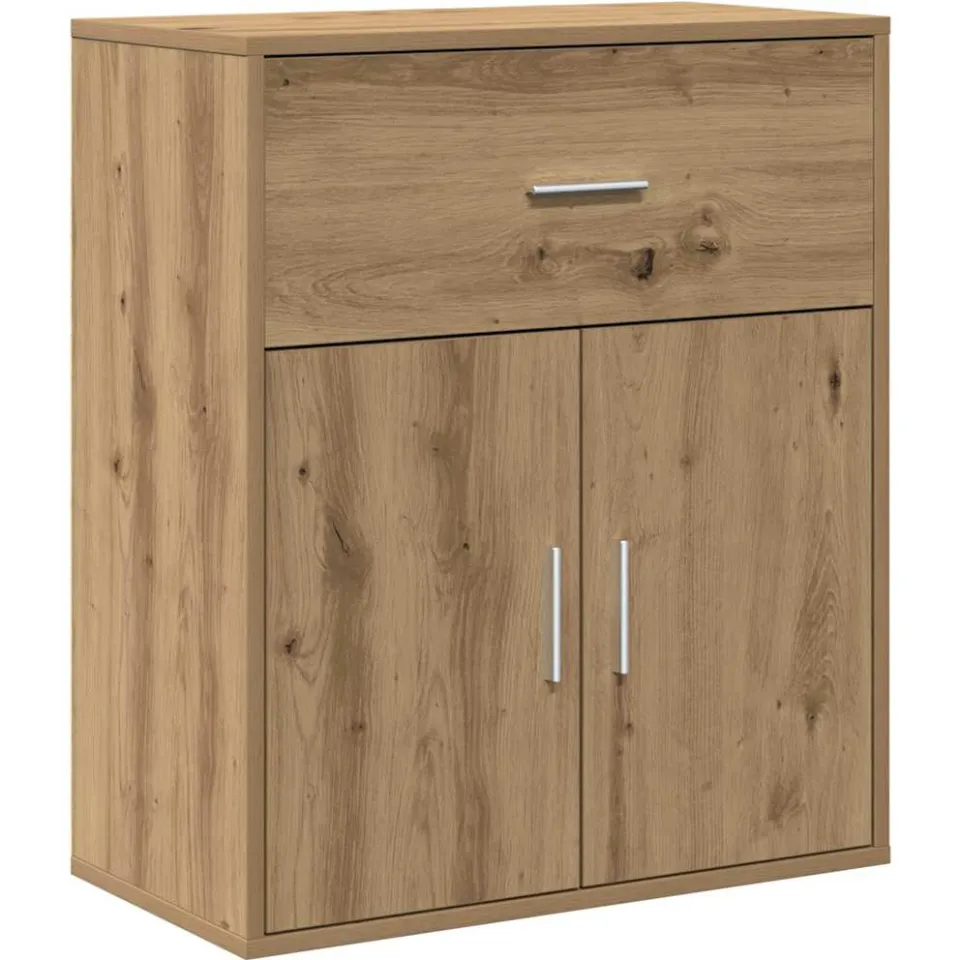 vidaXL Dressoir Artisan Eiken 60 x 31 x 70 cm Bewerkt hout, foto 3