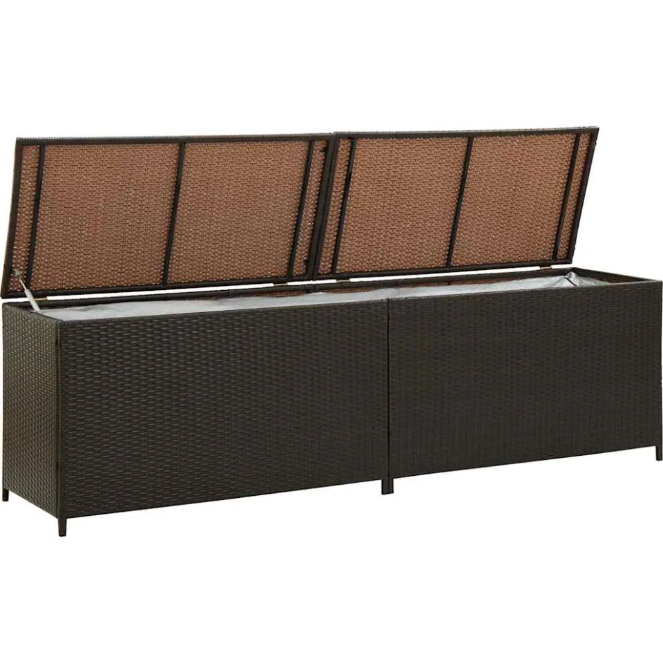 vidaXL Tuinbox 200x50x60 cm poly rattan bruin, foto 4